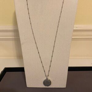 Reversible Pearl and Silver Round Pendant Necklace - Elegant Women's Jewelry